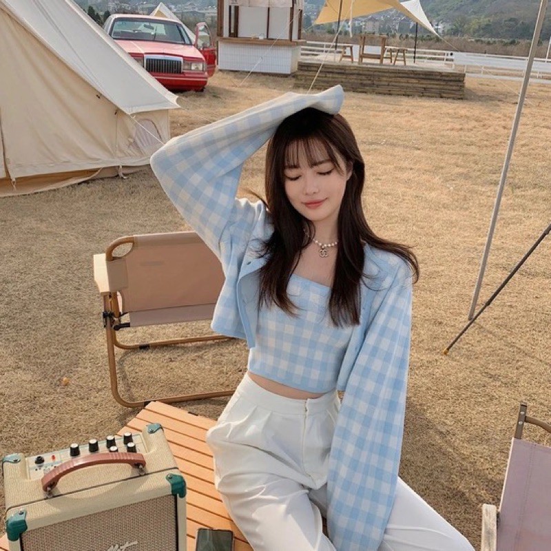 [ORDER TAOBAO] SET ÁO CARDIGAN CARO XANH | BigBuy360 - bigbuy360.vn