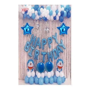 Set trang trí sinh nhật, set bóng trang trí sinh nhật tại nhà cho bé, tặng bơm + keo dán bóng