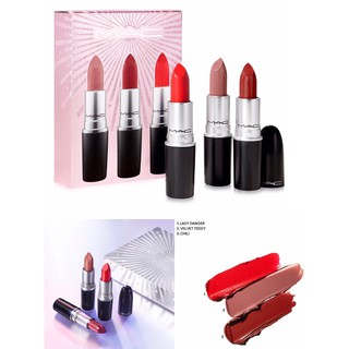 [Son MAC, bill Mỹ] SET SON LÌ MAC MACYS HOLIDAY TRIO 3 THỎI FULLSIZE
