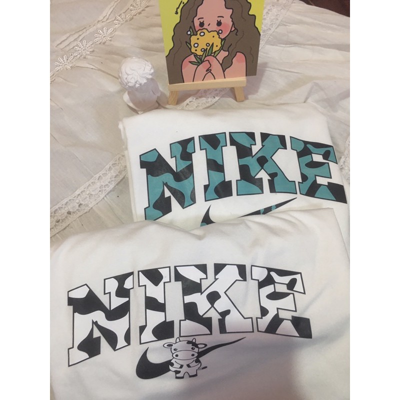 Áo thun in nike, thrasher, bò sữa, from rộng unisex siêu xinh