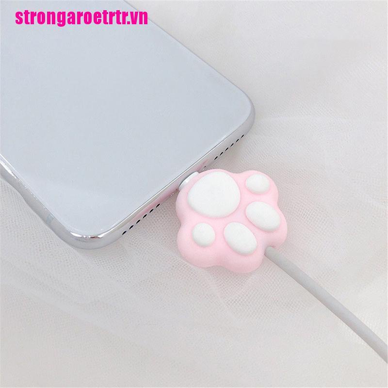Dụng Cụ Quấn Bảo Vệ Dây Cáp USB / Điện Thoại Hình Chân Mèo Dễ Thương