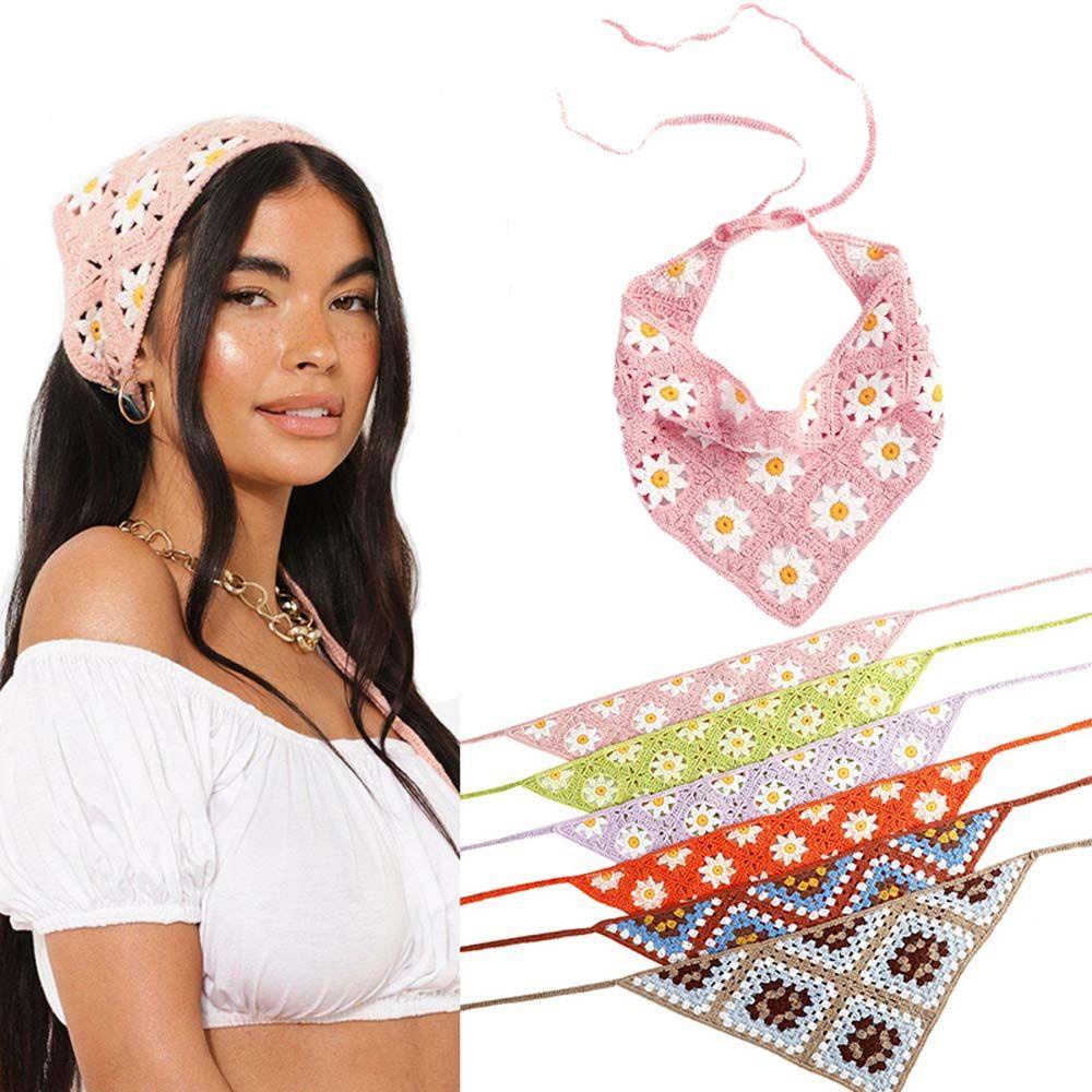 USNOW Khăn Choàng Cổ Tam Giác In Họa Tiết Hoa Dễ Thương Phong Cách Bohemian Thời Trang Mùa Hè Cho Nữ