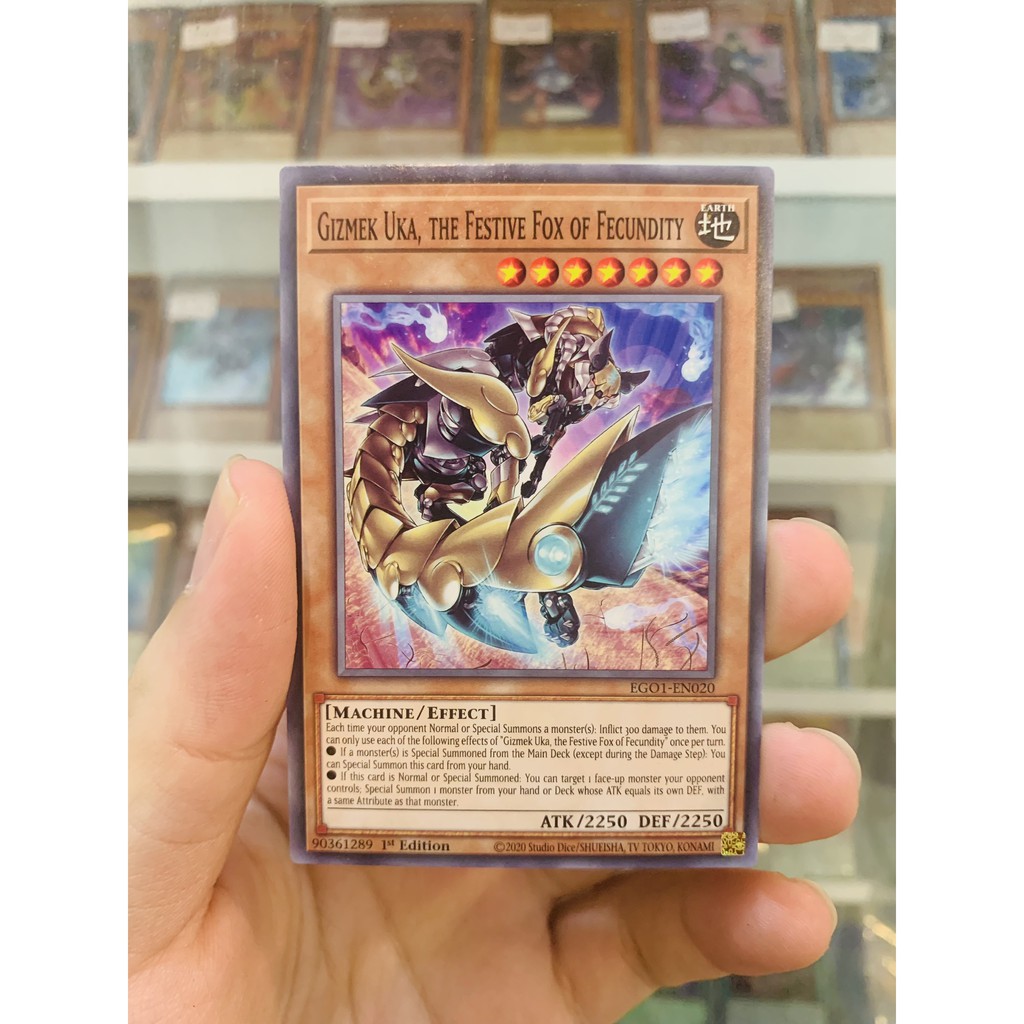 Thẻ Bài YugiOh! Mã EGO1-EN020 - Gizmek Uka, the Festive Fox of Fecundity - Common - 1st Edition