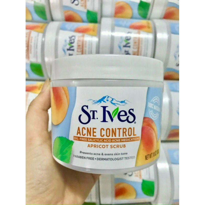 Tẩy tế bào chết toàn thân St.Ives Acne Control Apricot Scrub 283g