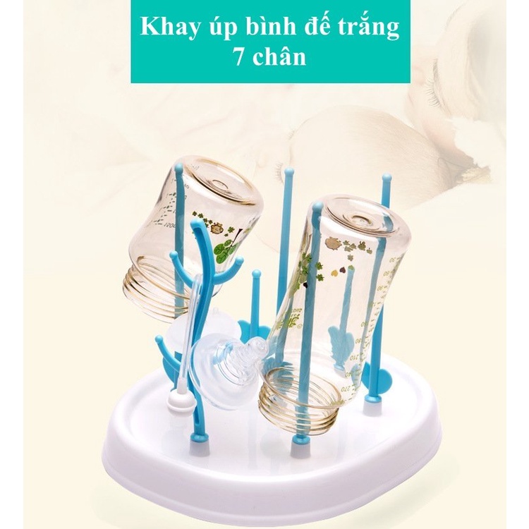 Khay/Giá Úp Bình Sữa, Núm Ti Cho Bé Hình Nhánh Cây Cao Cấp