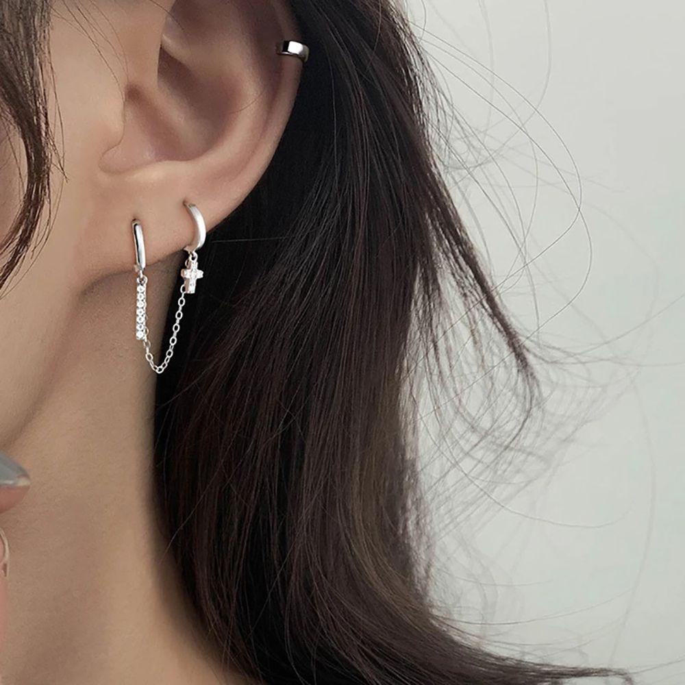 Khuyên Tai Vòng Đôi Bằng Đồng Phong Cách Hàn Quốc Tinh Tế Cho Nữ