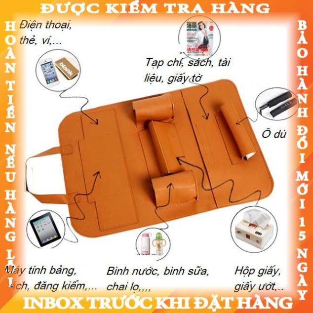 Tấm để đồ BẰNG DA đa năng sau ghế xe ô tô xe hơi tiện dụng lethanh