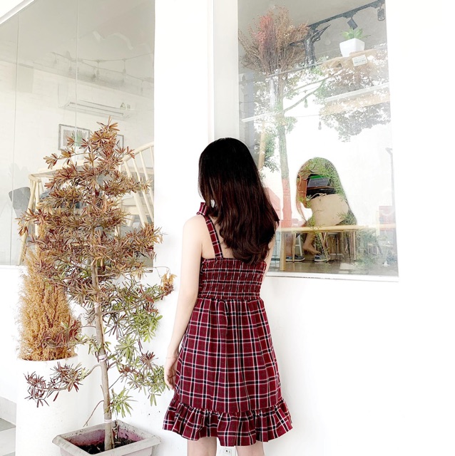 ĐẦM 2 DÂY CARO ĐỘC LẠ - ĐẦM LUCIA DRESS