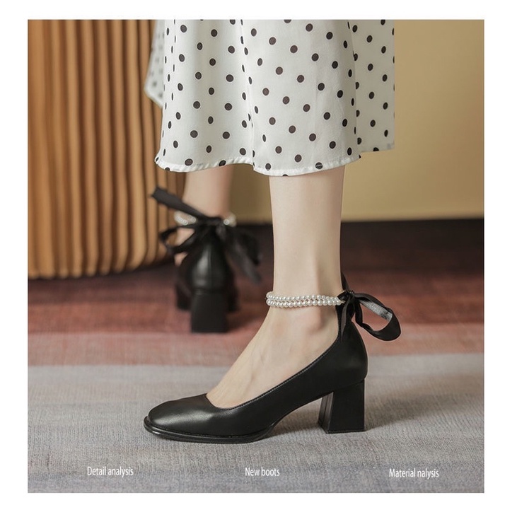 Giày mary jane nơ phong cách nữ sang chảnh