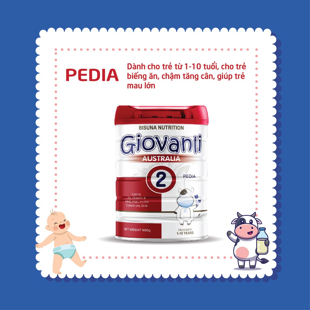 Sữa bột cho trẻ biếng ăn Giovanli Pedia 400gr