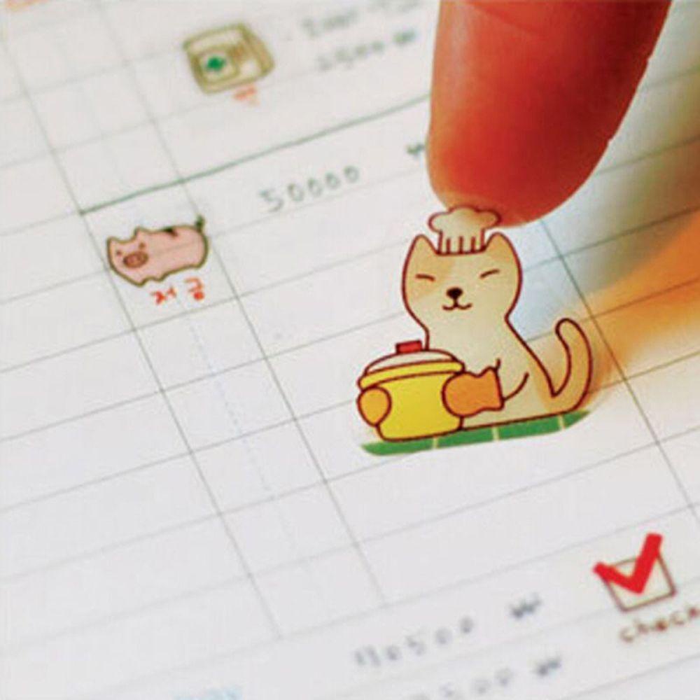 Miếng Dán Trang Trí Nhật Ký Hình Mèo Hoạt Hình Dễ Thương DIY