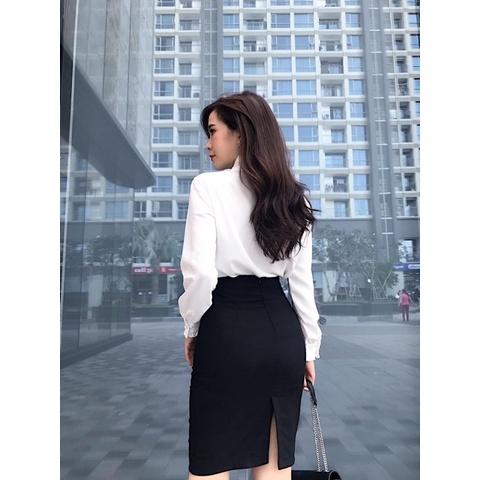 chân váy boddy bút chì trên ngối chất umi cao cấp sang xịn