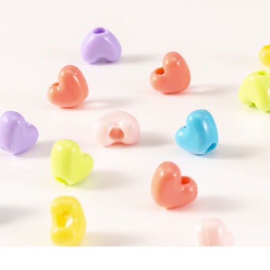 gói 10-25-50gam P128-45 hạt trái tim 8x12mm lỗ xỏ lớn 5mm