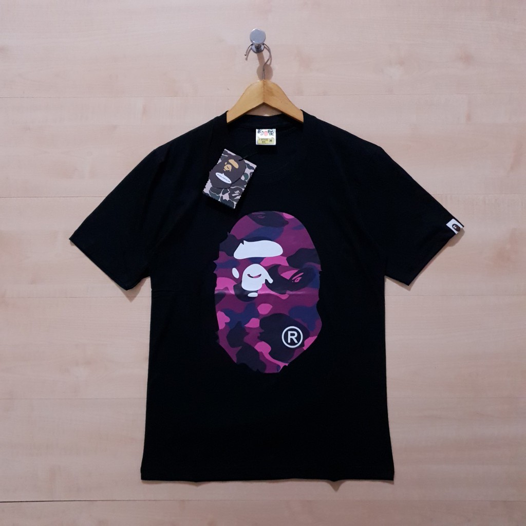 Bape Áo Sơ Mi Họa Tiết Rằn Ri Phối Màu Cá Tính