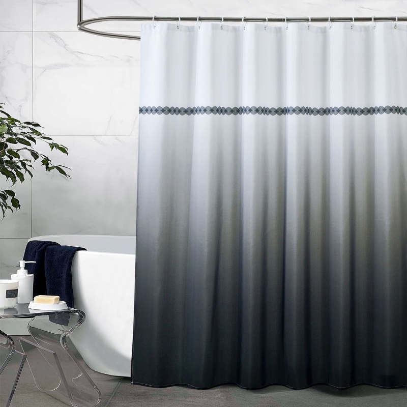 Gradient Plain Polyester digital printing polyester fabric Shower Curtain