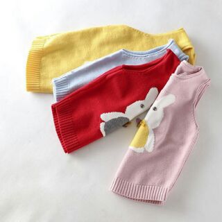 Áo gile len bé gái từ 2-7/8y