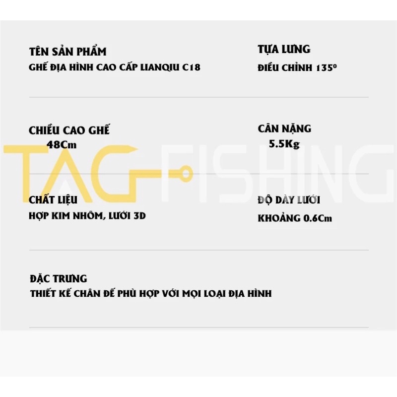 Ghế Địa Hình Cao Cấp Lianqiu C18 - Chính Hãng