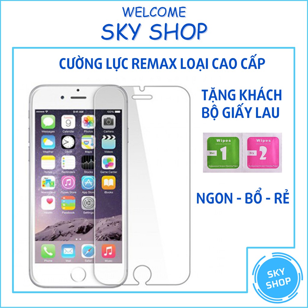 Kính cường lực iphone REMAX Cao Cấp 5/5s/6/6s/7/7plus/8/8plus/plus/x/xr/xs/11/12/pro/max