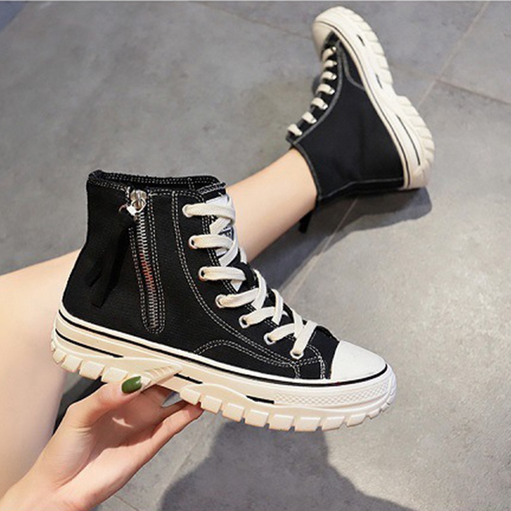 Giày Thể Thao Nữ CV Cổ Cao có Khóa Kéo 1970s Nữ, CV Cổ Cao, Giày CV Đen Trắng🌸CỰC ĐẸP | BigBuy360 - bigbuy360.vn