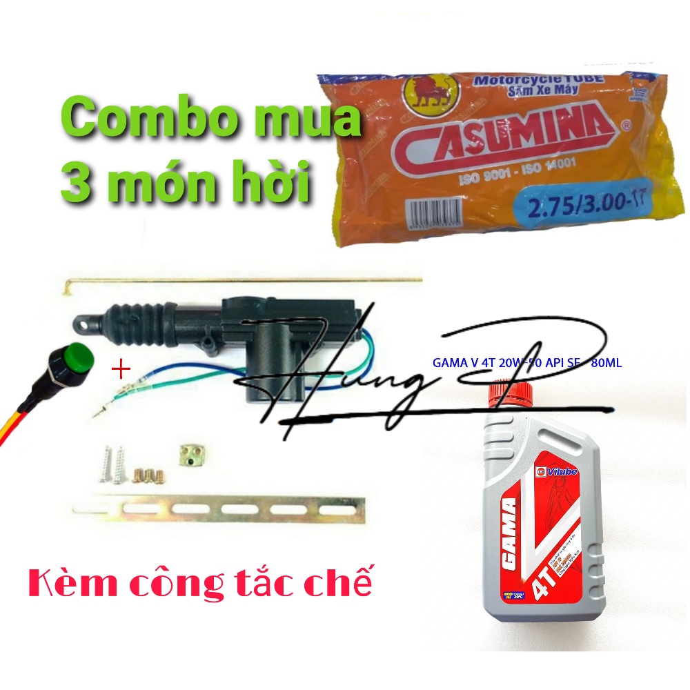 Combo 4 món cóc mở yên xe máy,chuột cửa,dầu xe máy và săm casumina