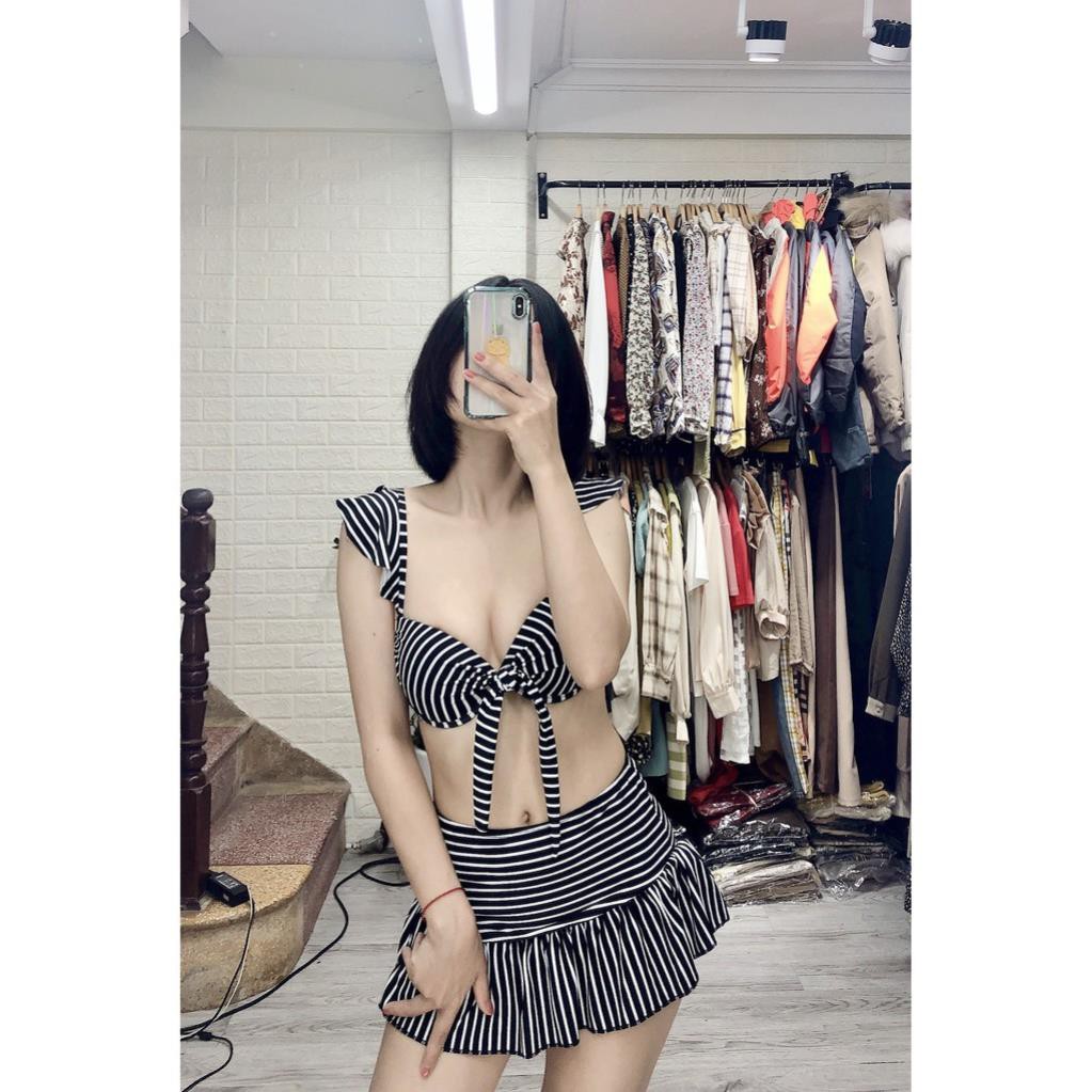 Bikini hai mảnh sọc xanh trắng có gọng đồ bơi bộ bới giá rẻ áo tắm đẹp 🏖️ Freeship🏖️