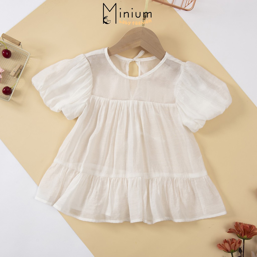 Áo babydoll tay bồng công chúa Minium, áo bé gái tay lỡ, áo trẻ em đẹp-A5