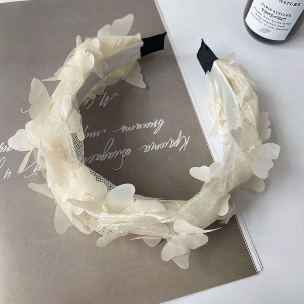 ANEMONE Băng Đô Cài Tóc Hình Bướm Xinh Xắn Cho Cô Dâu