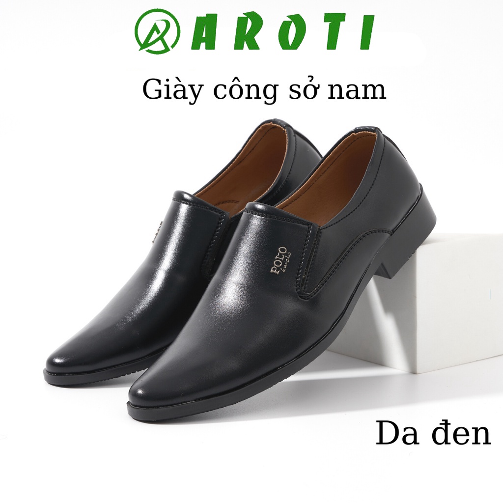 Giày công sở nam nappa cao cấp màu đen -m519D