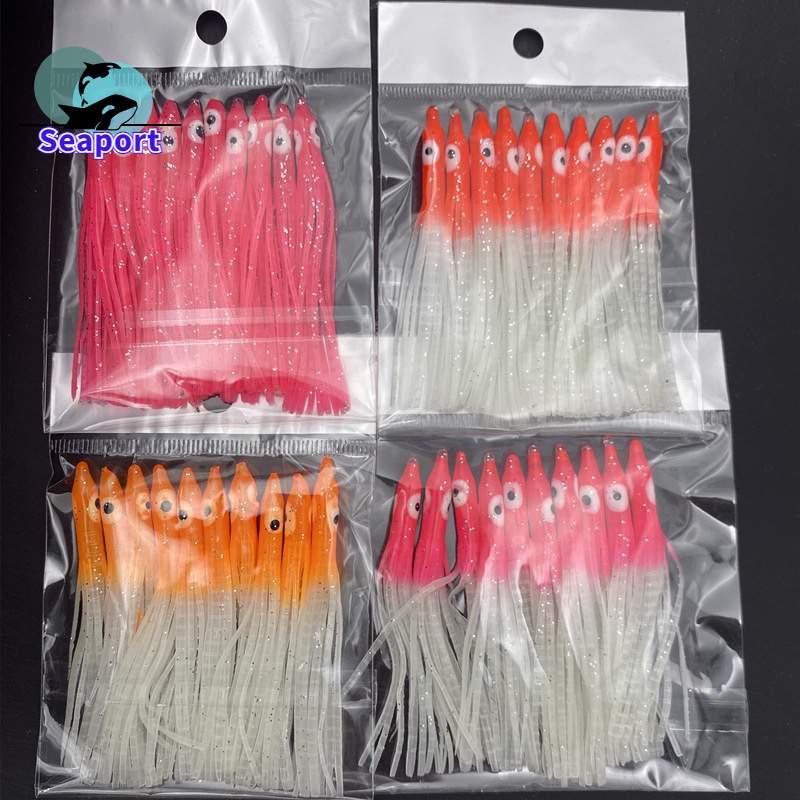 Set 10 Mồi Câu Cá Giả Hình Bạch Tuộc 7.5cm/2.9inch