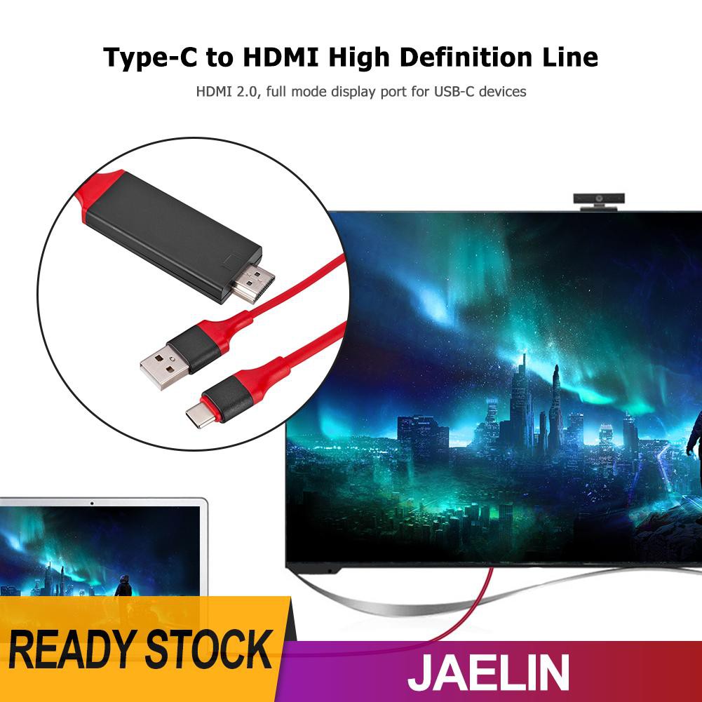 Cáp Chuyển Đổi 2m Type C + Usb Sang Hdmi-Compatible 4k Cho Điện Thoại / Hdtv