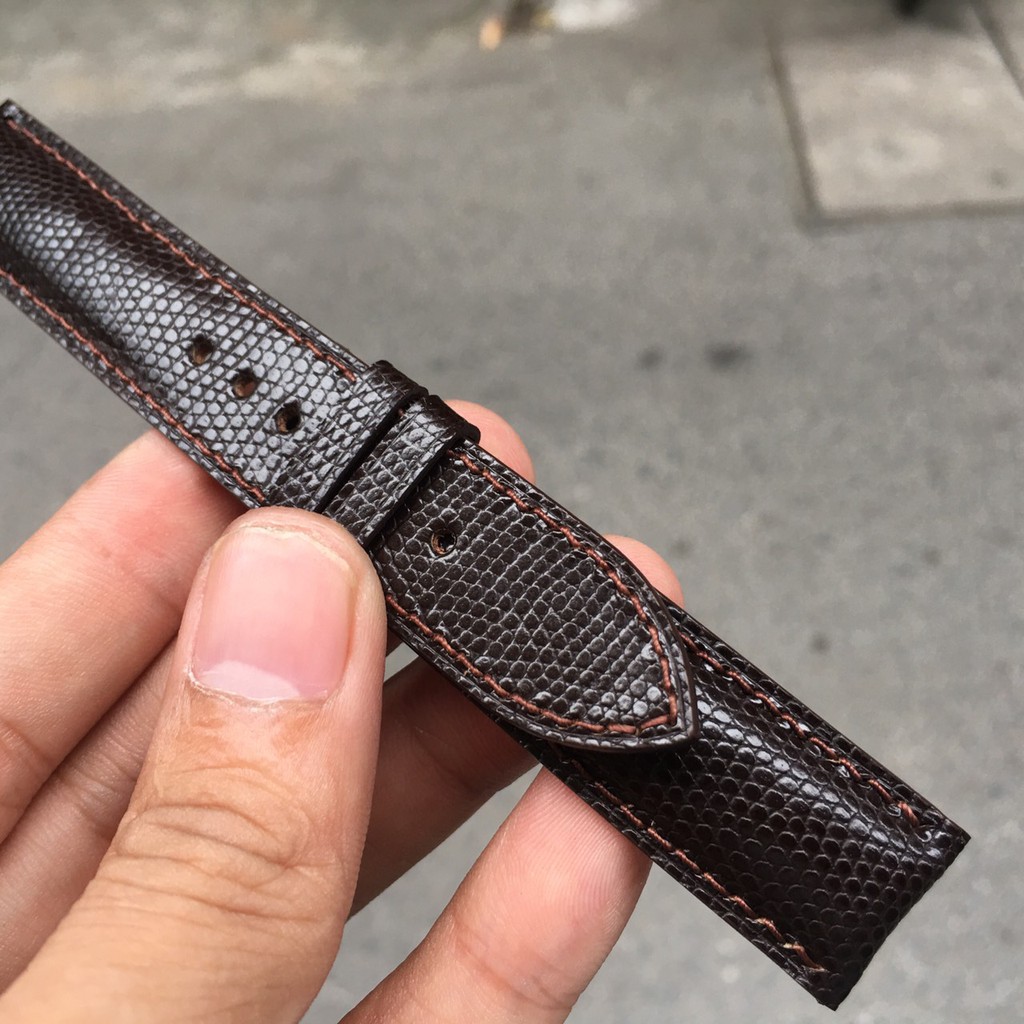 Dây đồng hồ da kỳ đà Pháp cao cấp đủ size