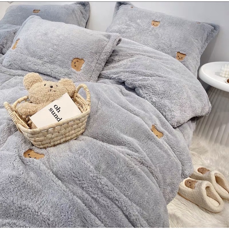 Set Bộ Vỏ Chăn Ga Nỉ Lông, Mềm Êm, Ấm Áp Cho Mùa Đông