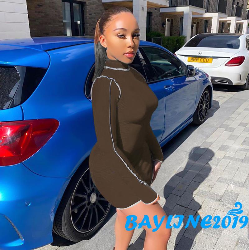 BAY-Women Fashion Long Sleeve High Collar Dress Stylish Dress for Shopping Daily Wear | BigBuy360 - bigbuy360.vn