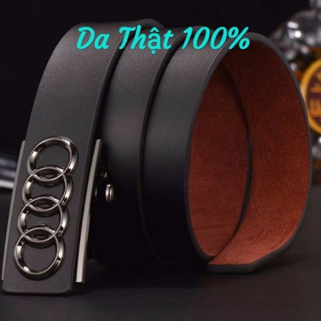 Thắt lưng nam da bò thật Dây nịt nam Audi cao cấp da bò thật 100%