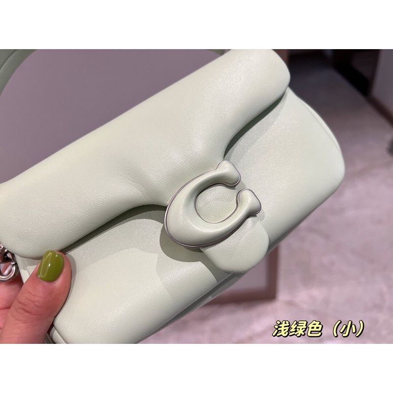 Túi đeo chéo/đeo vai da thật màu trơn chữ C Coach Pillow Tabby cao cấp màu xinh trẻ trung