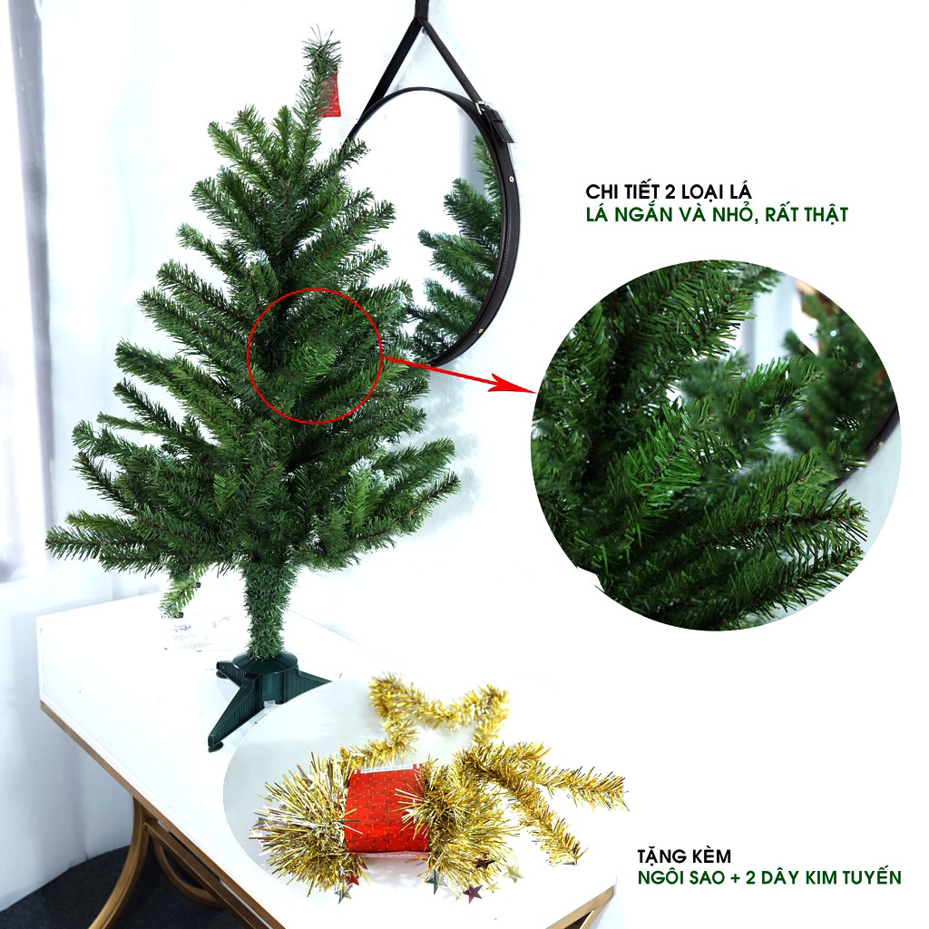 Cây thông noel 90cm trang trí giáng sinh cho nhà cửa, phòng khách, phòng ngủ hàng Việt Nam chất lượng cao