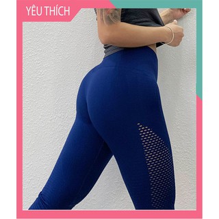 Quần tập gym nữ nâng mông phối lưới,dài cao cấp (tập gym, yoga, aerobic, chạy bộ,...)