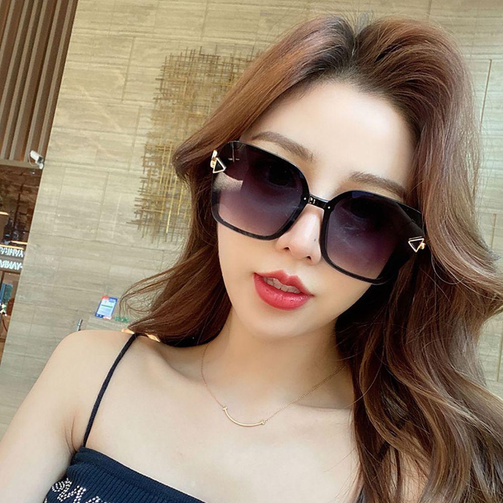 TWINKLE Kính Mát Gọng Vuông Kim Loại Hình Tam Giác Chống Bức Xạ Phong Cách Hàn Quốc Cho Nam Và Nữ