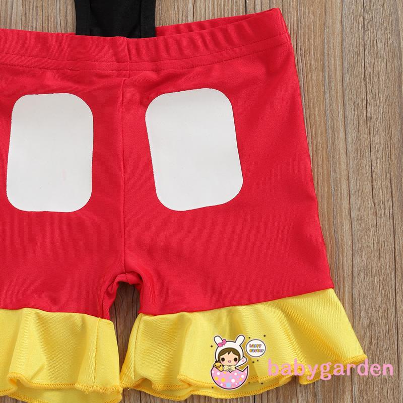 BABYGARDEN-0-5years Boys Girls Swimsuit One Piece Bow Decoration Contrast Color Halter Sleeveless Design Cute Ruffle