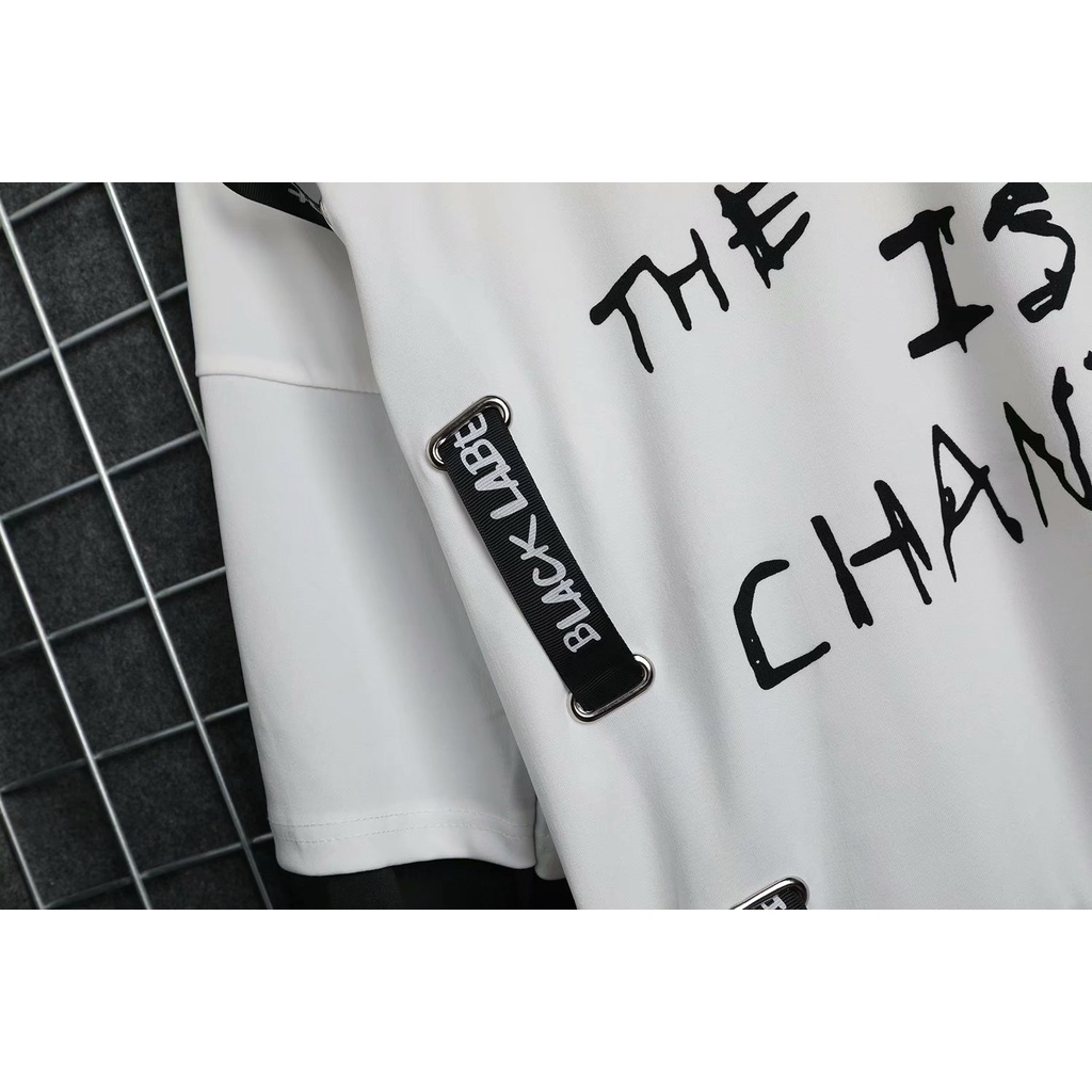 Áo Hoodie Nam Giả Hai Lớp In Chữ Tiếng Anh