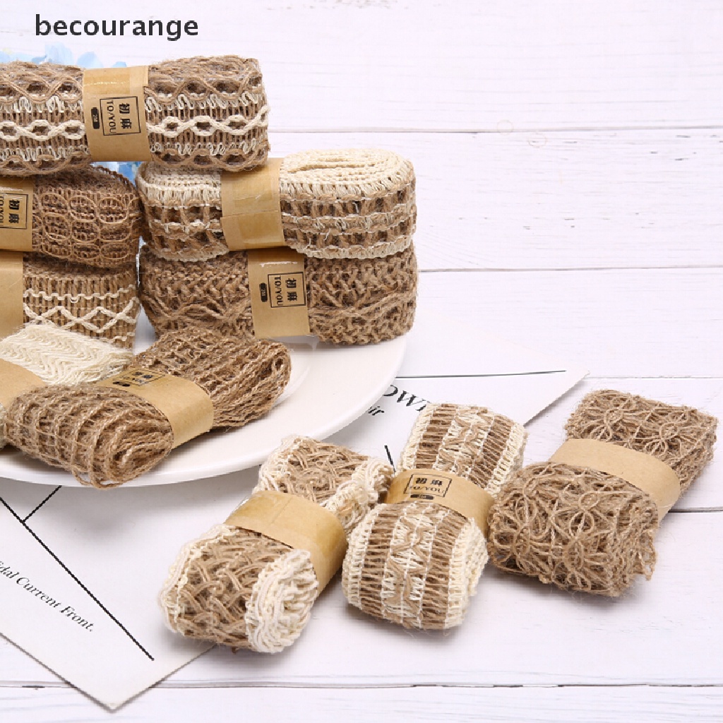 Cuộn ruy băng đay vải bố dài 2m trang trí tiệc đa dụng