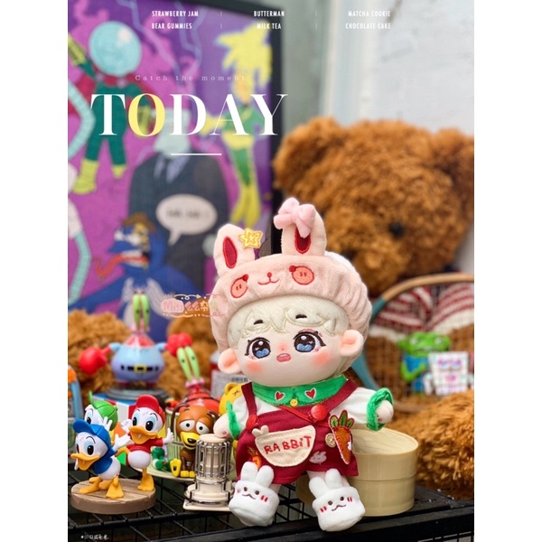 Set Thỏ sữa cho doll 20cm