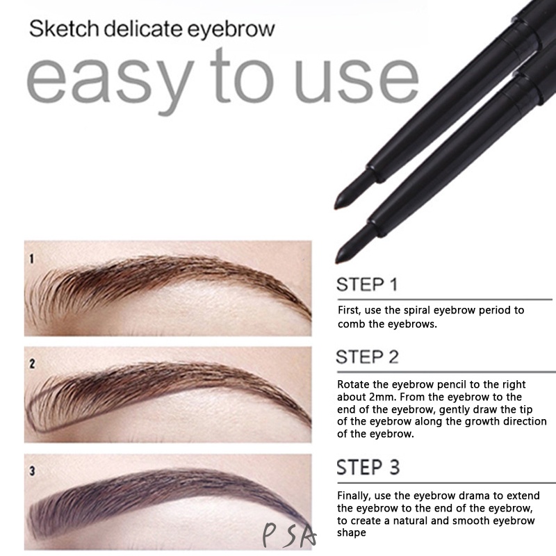 (Hàng Mới Về) Bút Chì Kẻ Lông Mày Đầu Tròn Xoay Tự Động Không Thấm Nước Và Mồ Hôi Dễ Lên Màu | BigBuy360 - bigbuy360.vn