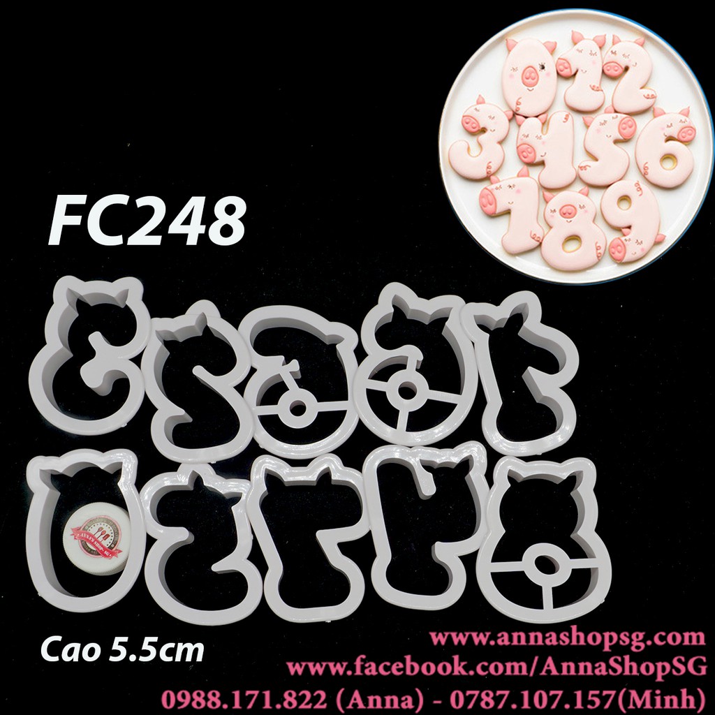 FC248 BỘ KHUÔN CẮT SỐ TAI HEO