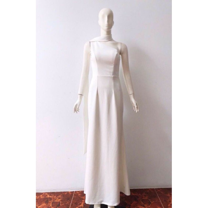 Đầm dạ hội lệch vai cao cấp kèm ảnh thật tặng hoa tai thời trang xinh xắn | BigBuy360 - bigbuy360.vn