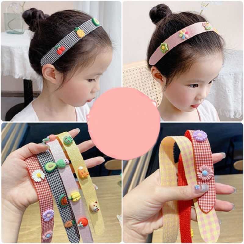 Bờm vải kẹp tóc mái cho bé, Băng đô kệp tóc mai siêu dễ thương