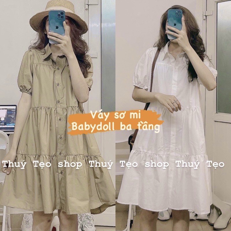 ĐẦM SƠ MI BABYDOLL ULZZANG (SẴN/VIDEO )