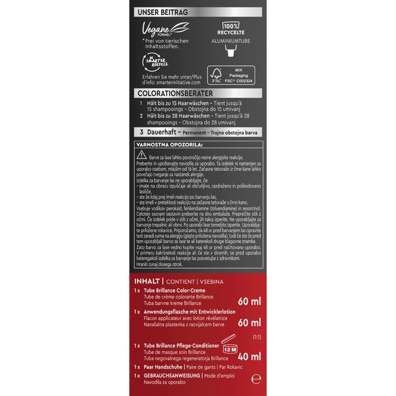 Thuốc nhuộm tóc Schwarzkopf Brillance 880 Nâu sậm