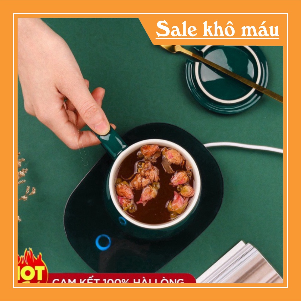 Cốc Hâm Nóng đồ uống kèm đế điện, cafe, hâm sữa + Tặng kèm thìa vàng 💖 - MTR Mart