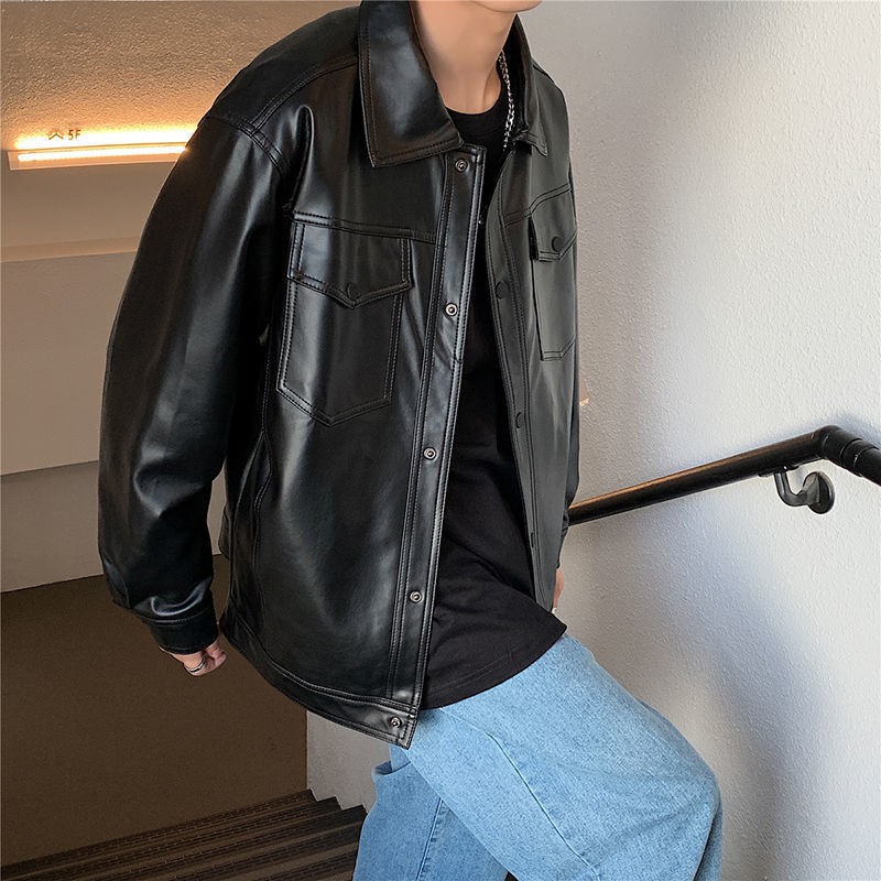 S-3XL Áo khoác da thời trang dành cho nam áo da nam áo khoác da nam